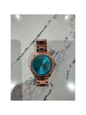 Women's FOLIO Rose Gold & Teal Watch, One Size